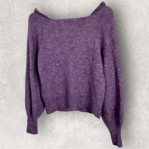 Sezane Mila Jumper Knit Sweater Mohair Merino Wool Purple Size Medium French M - Picture 14 of 15